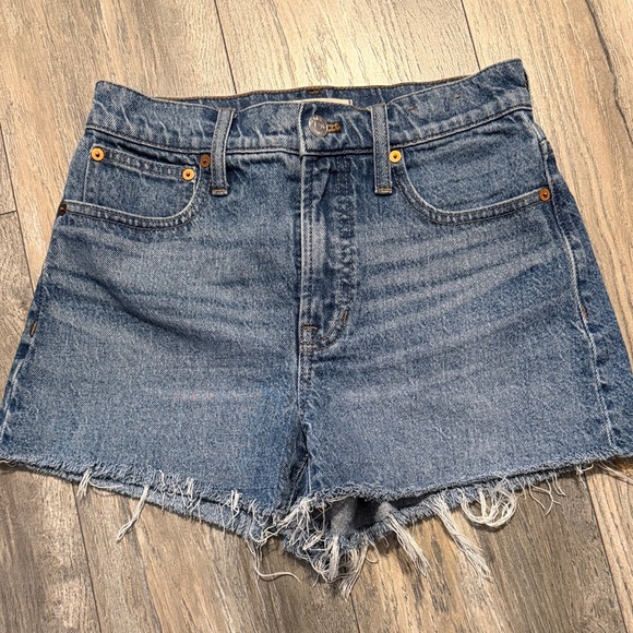 Madewell Pants - Madewell Frayed Hem Jean Shorts - Blue